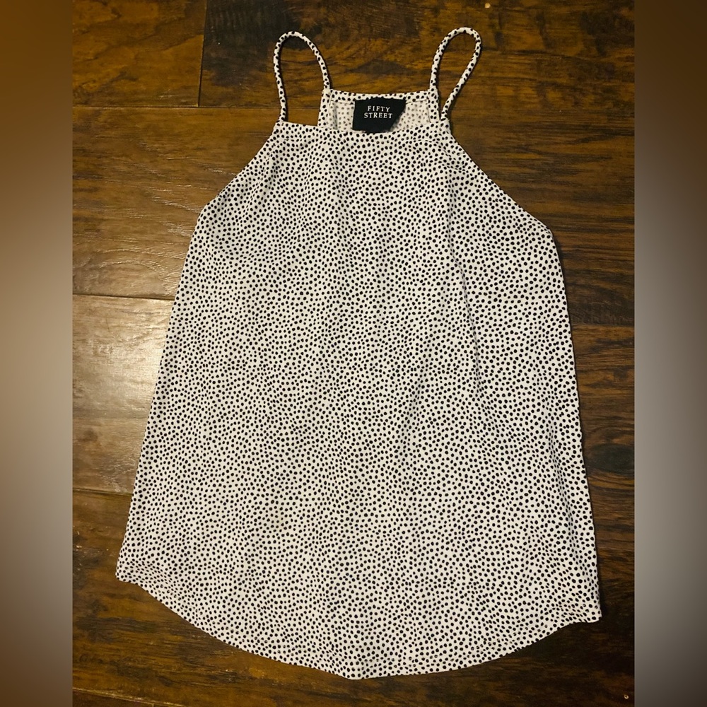 fifty street halter poka dot tank top